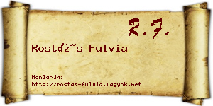 Rostás Fulvia névjegykártya